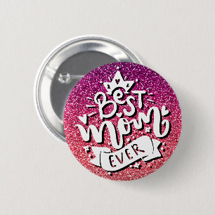 BESTE MAMA JE GLITZER CUSTOM-TYPOGRAFIE BUTTON
