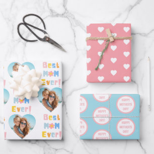 Beste Mama je glückliches Foto zum Muttertag Geschenkpapier Set