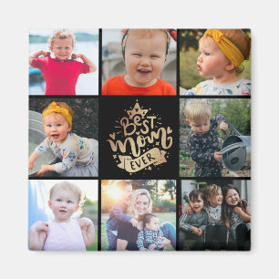 Beste Mama je Gold Foto Collage Geschenkmagazin Magnet