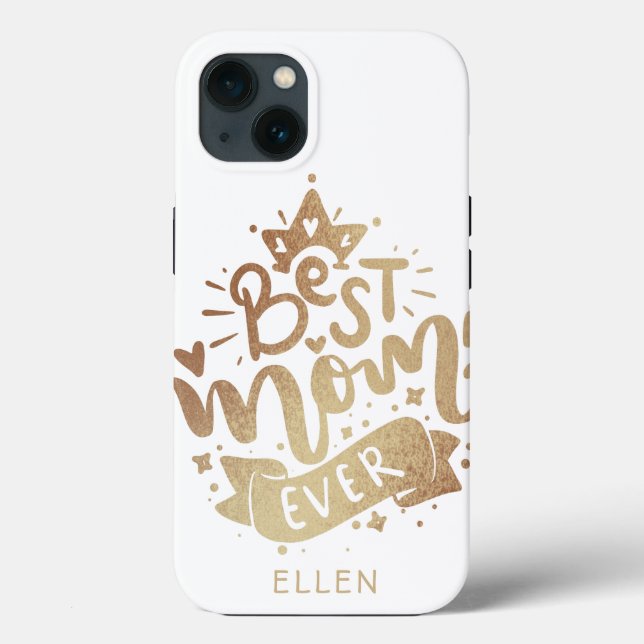 Beste Mama je Gold Individuelle Name Muttertagsges Case-Mate iPhone Hülle (Rückseite)