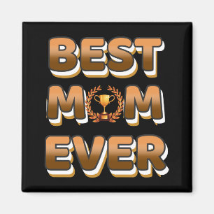 Beste Mama je Goldener Text mit Trophäe Magnet