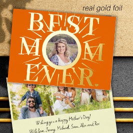 Beste Mama je Goldtypografie MuttertagsFoto Folien Feiertagskarte