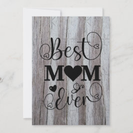 Beste Mama je Grauer Barnholz 2025 Feiertagskarte