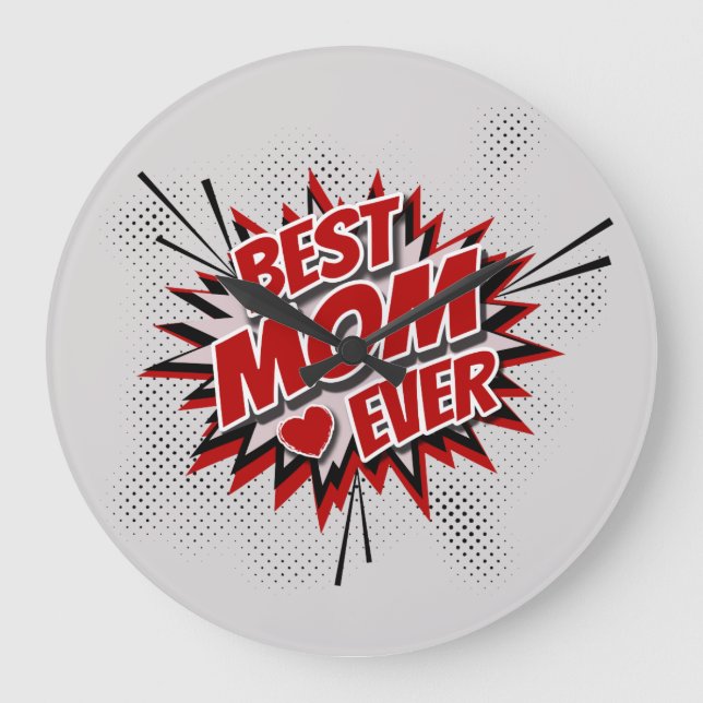Beste Mama je Große Wanduhr (Vorderseite)