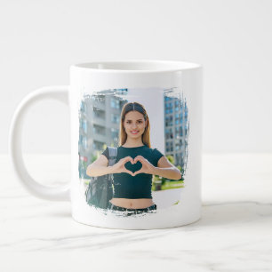 Beste Mama je Grunge Border Foto Jumbo-Tasse