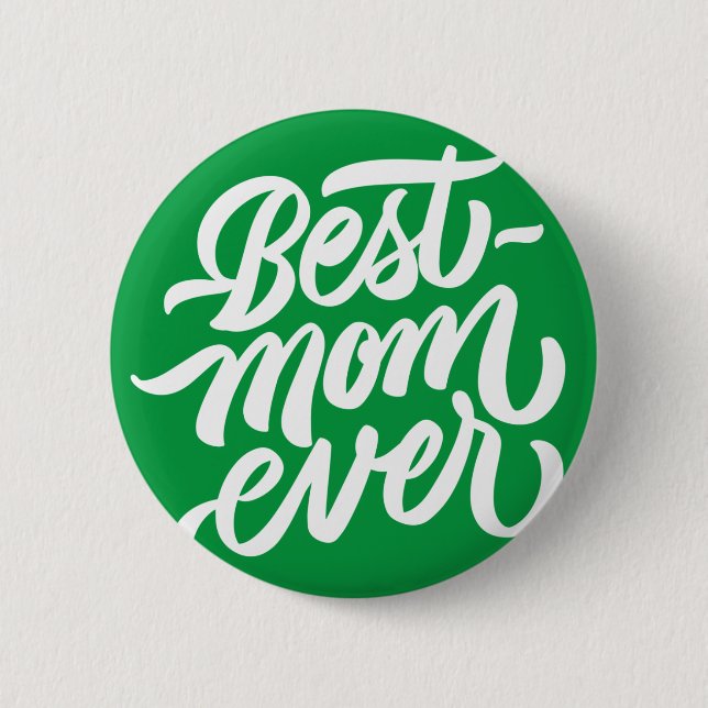 Beste Mama je handgeschriebene Skripttypografie Gr Button (Vorderseite)