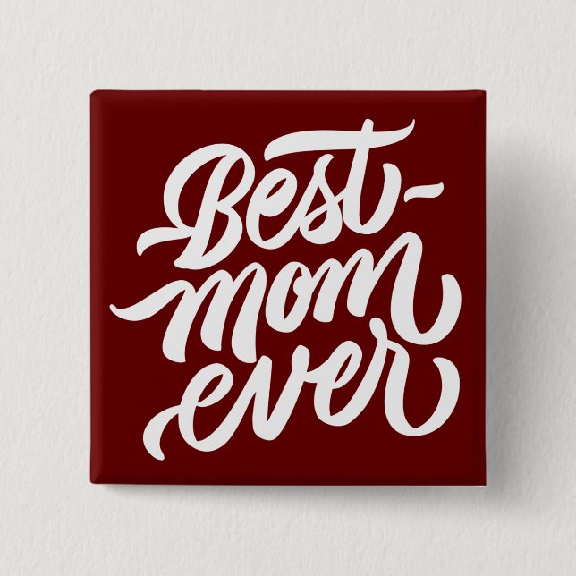 Beste Mama je handgeschriebene Skripttypografie ro Button (Vorderseite)