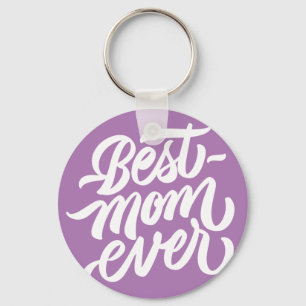 Beste Mama je handgeschriebener Script-Lavendel Schlüsselanhänger