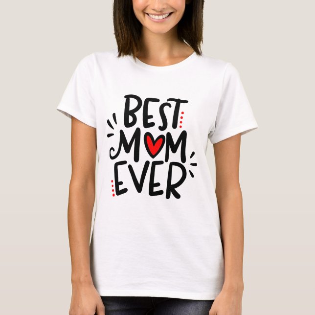 Beste Mama je, handgeschriebenes Design, T-Shirt (Vorderseite)