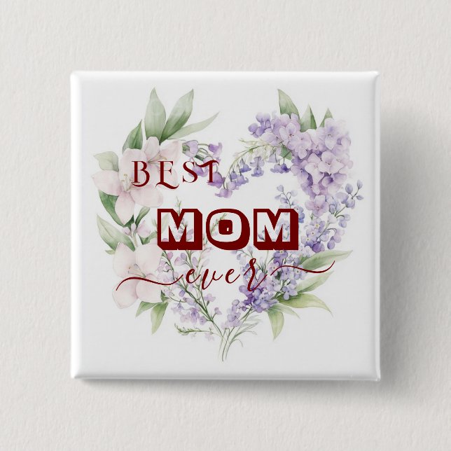 Beste Mama je - Happy Mother Day Square Button (Vorderseite)