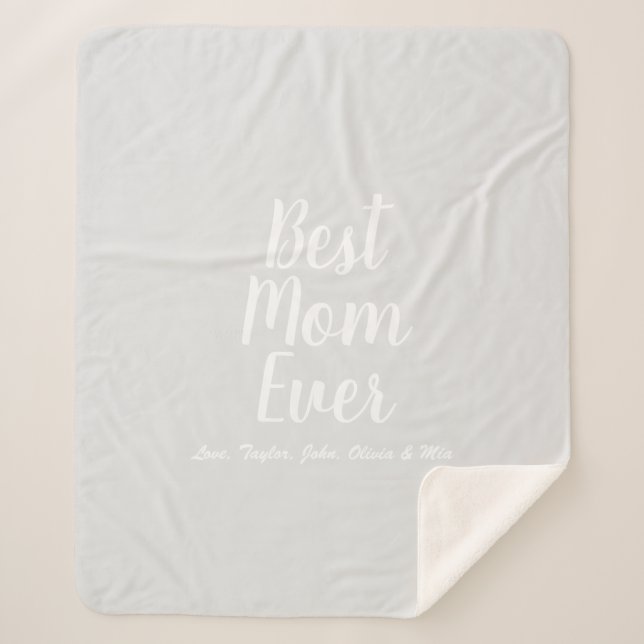 Beste Mama je hellgrau, benutzerdefiniert, stilvol Sherpadecke (Vorderseite)