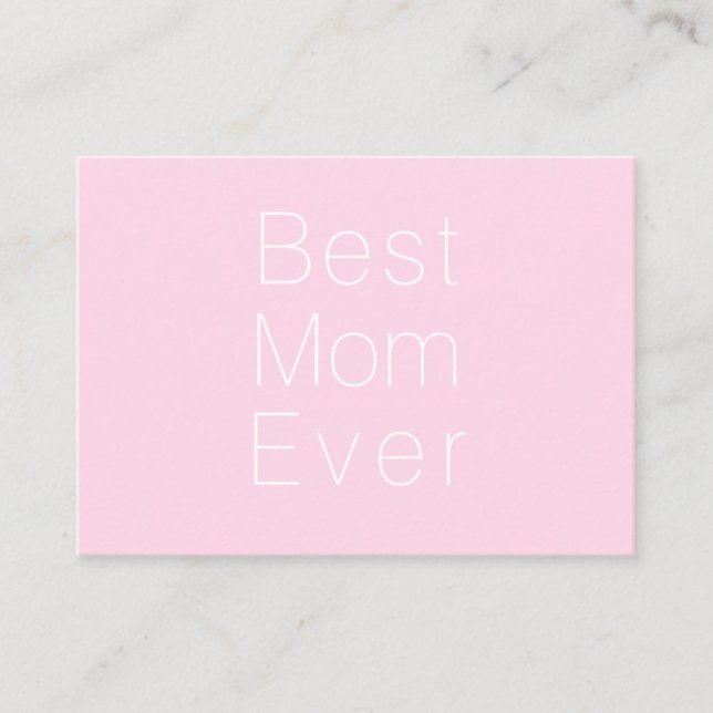 Beste Mama je hellrosa Weiß minimalistisch modern Begleitkarte (Vorderseite)