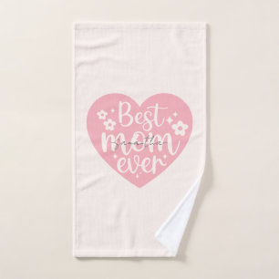 Beste Mama je Herz Badhandtuch Set