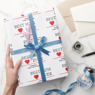 Beste Mama je Herz   Benutzerdefinierter Untername Geschenkpapier