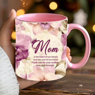 Beste Mama je Herz Blume Foto Kronmutter Tasse