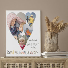 Beste Mama je herz geformt Foto Typografie Kunst,  Künstlicher Leinwanddruck