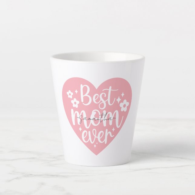 Beste Mama je - Herz Milchtasse (Vorderseite)