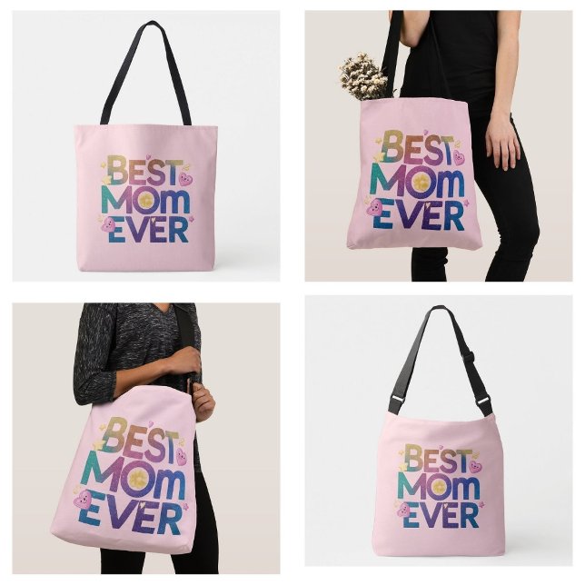 Beste Mama je Herz und Blume (best mom ever hearts and flowers tote bags)