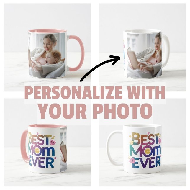 Beste Mama je Herz und Blume Kaffeetasse (best mom ever personalize mom mug flowers hearts)