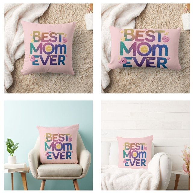 Beste Mama je Herz und Blume Lendenkissen (best mom ever pillows flowers hearts)