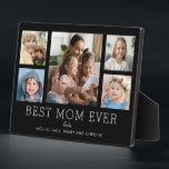 Beste Mama je Kind 5-Foto Collage kundenspezifisch Fotoplatte<br><div class="desc">Einfaches und sauberes Design lasse Ihren Fotos auf dieser Best Mama Ever Plakette. Ein großes Foto in der Mitte mit zwei kleineren Fotos auf beiden Seiten lasse Ihnen, Ihre eigenen Fotos leicht einzufügen. Best Mama Ever ist unten in einem modernen Schriftart geschrieben. Zwei Zeilen unten lasse Ihnen, Ihre Anpassung abzuschließen....</div>