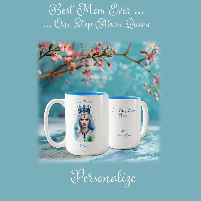Beste Mama je Königin Zweifarbige Tasse (Von Creator hochgeladen)