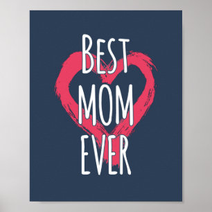 Beste Mama je Liebe Herztypografie Poster