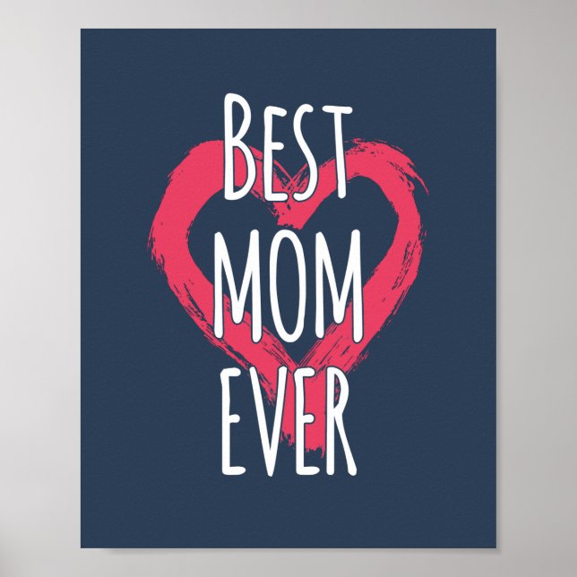 Beste Mama je Liebe Herztypografie Poster (Vorne)