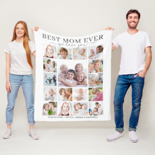 Beste Mama je Liebe Sie 17 Foto-Script-Namen Fleecedecke