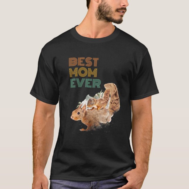 Beste Mama je Mama Squirrel Süße Tier Mutter D T-Shirt (Vorderseite)
