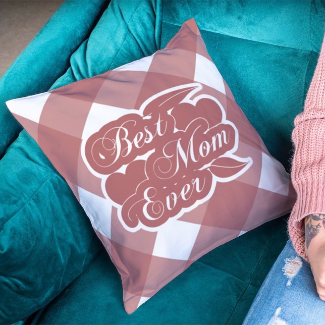 Beste Mama je Maroon Pattern Kissen (Von Creator hochgeladen)