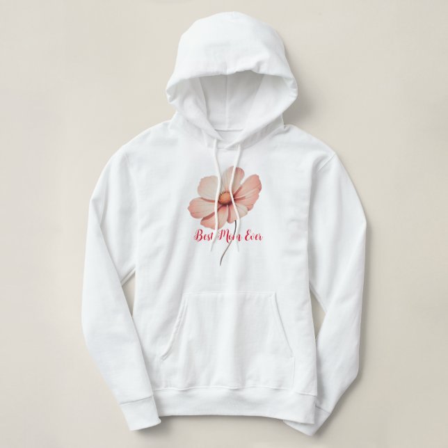 Beste Mama je mit Blume Hoodie (Design vorne)