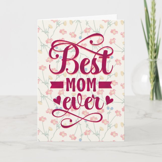 Beste Mama je mit Blume Karte (Vorderseite)