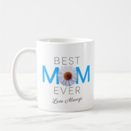 Beste Mama je mit Daisy Image Print (Blue V1) Kaffeetasse