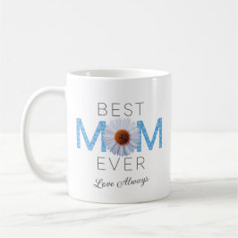 Beste Mama je mit Daisy Image Print (Blue V2) Kaffeetasse