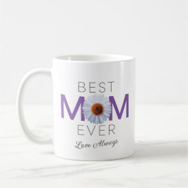 Beste Mama je mit Daisy Image Print (Lila V1) Kaffeetasse