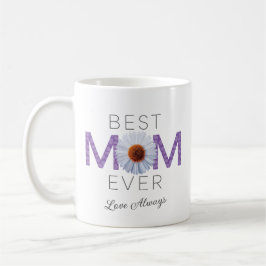 Beste Mama je mit Daisy Image Print (Lila V2) Kaffeetasse