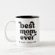Beste Mama je Moderne Mami Kids zum Muttertag Zweifarbige Tasse (Links)