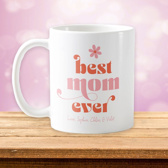 Beste Mama je Moderne Retro Typografie Kaffeetasse (Von Creator hochgeladen)