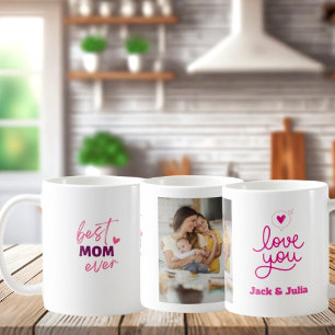 Beste Mama je Moderne Rosa Foto Muttertag Kaffeetasse