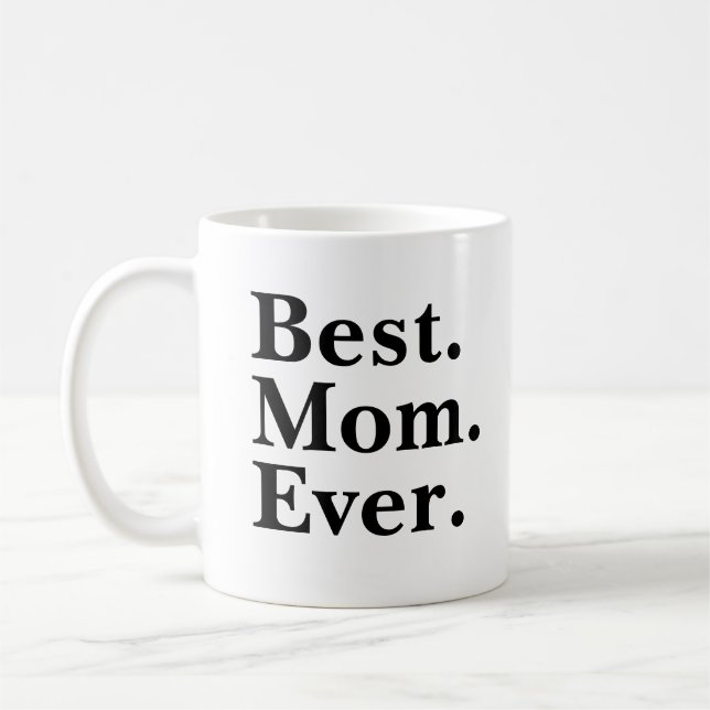 Beste Mama je Moderne Schwarze Typografie Kaffeetasse (Links)