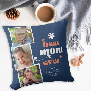 Beste Mama je Moderne Typografie 3 Foto Kissen