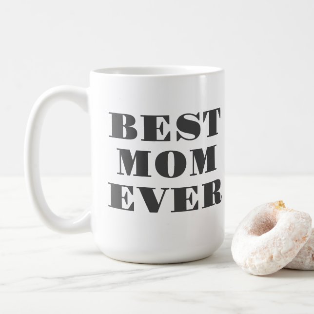 Beste Mama je Moderne Typografie Muttertagsgeschen Kaffeetasse (Mit Donut)