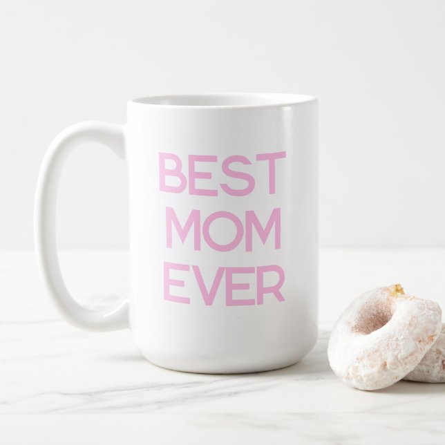 Beste Mama je Moderne Typografie Muttertagsgeschen Kaffeetasse (Mit Donut)