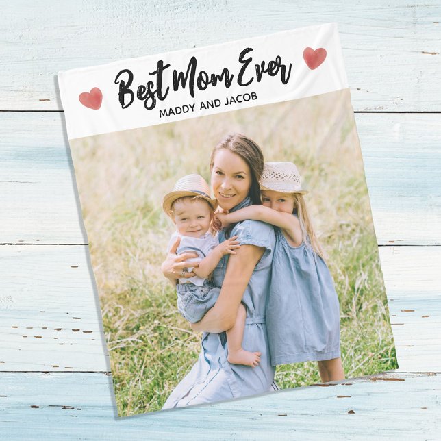 Beste Mama je Modernes Foto Fleece Blankon (Von Creator hochgeladen)