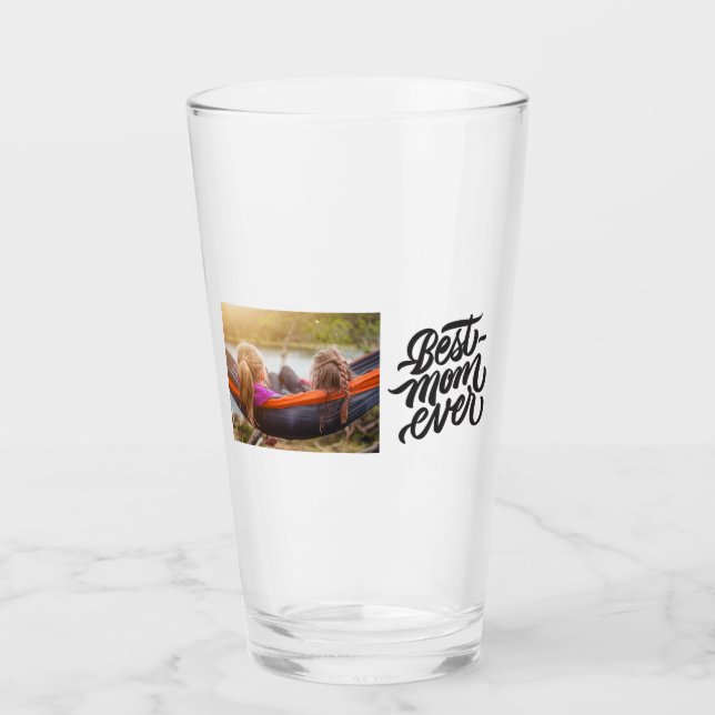 Beste Mama je Modernes Skript Personalisiertes Fot Glas (Vorderseite)