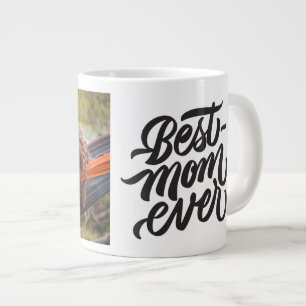 Beste Mama je Modernes Skript Personalisiertes Fot Jumbo-Tasse