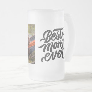 Beste Mama je Modernes Skript Personalisiertes Fot Mattglas Bierglas