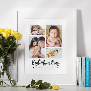 Beste Mama je   Modernes Vier Foto Poster