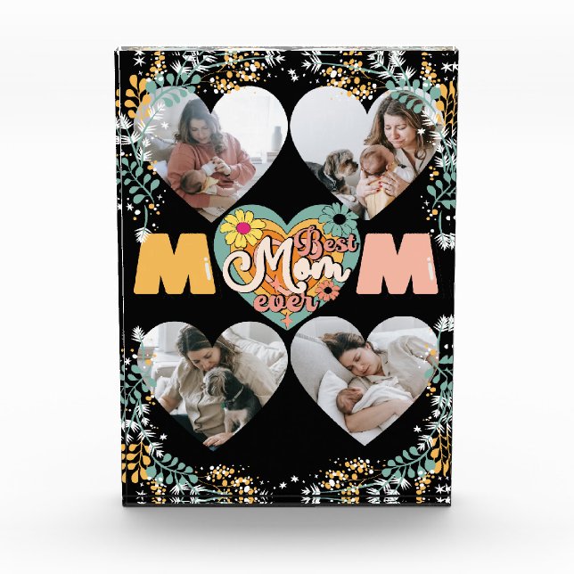 Beste Mama je Multi-Heart-Foto Fotoblock (Vorderseite)